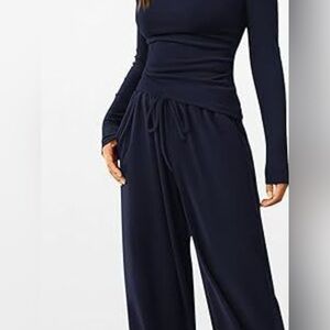 Long Sleeve Top and Wide Leg Pants Set
